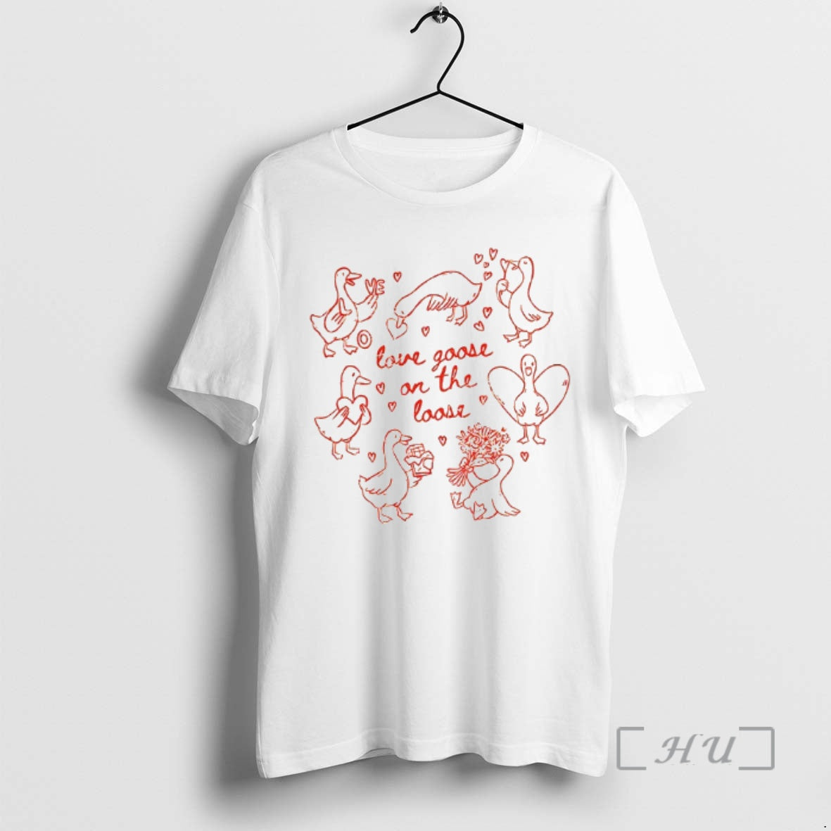Officials Valentine Goose Love Goose On The Loose T-Shirts, Hoodie, Sweatshirt | AU01DripNestTees.com