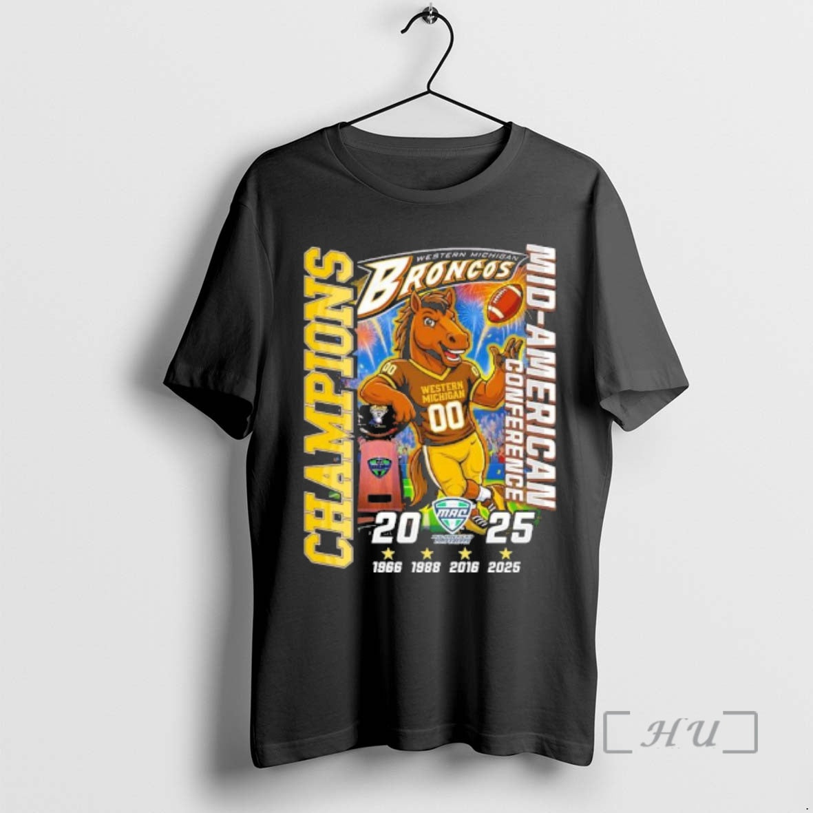 Officials Western Michigan Broncos Mascot 2025 Mac Football Champions T-Shirts, Hoodie, Sweatshirt | AU01DripNestTees.com