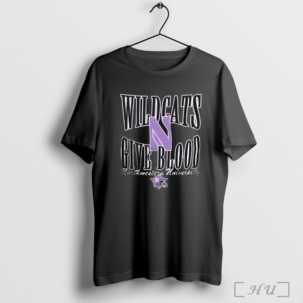 Officials Wildcats Give Blood Northwestern University T Shirt