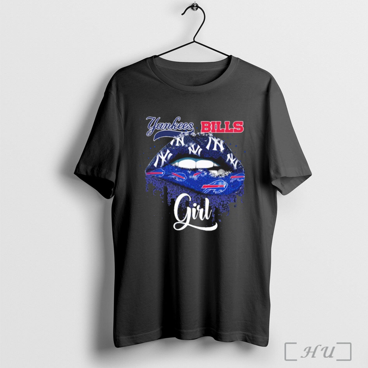 Officials Yankees And Bills Lip Logo Girl T Shirt