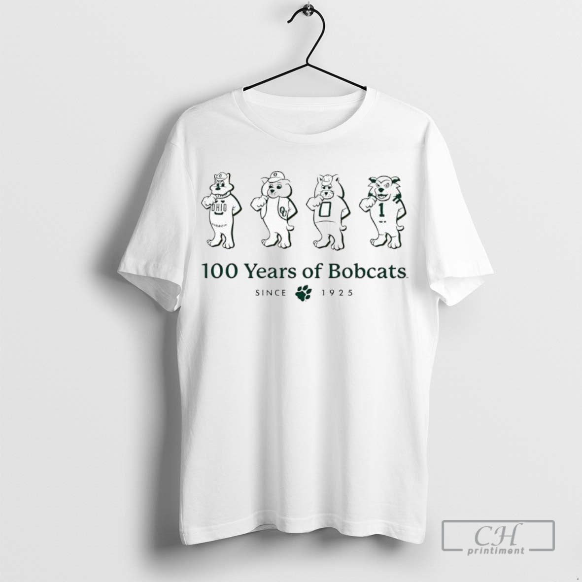 Ohio 100 Years Of Bobcats Since 1925 Mascots Logo Ladies