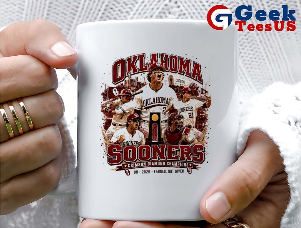 Oklahoma Sooners Baseball Team 2026 Earned Not Given Crimson Diamond Champions T-shirt