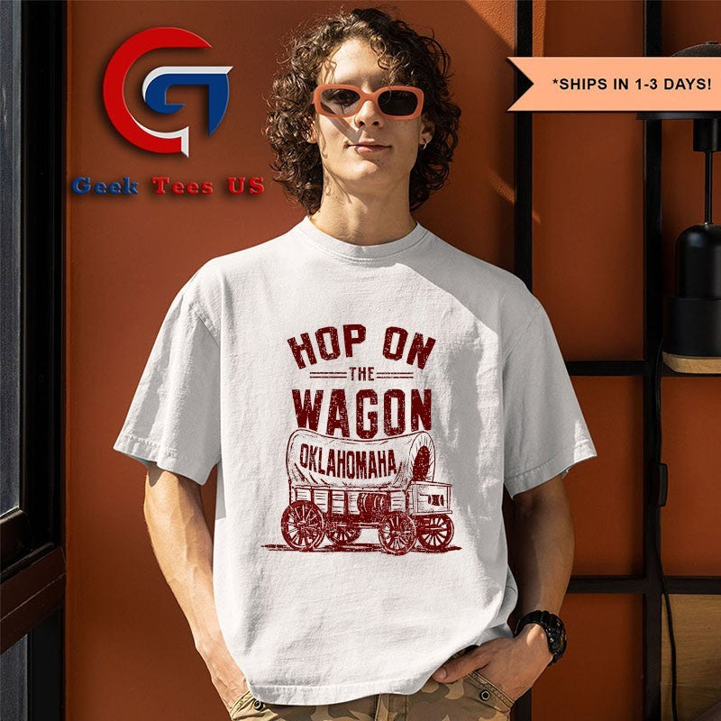Oklahoma Sooners College Football Hop on the Wagon Oklahomaha T-shirt