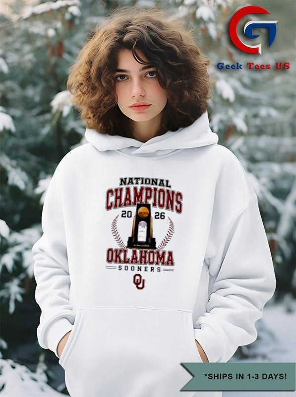 Oklahoma Sooners NCAA Baseball National Champions 2026 trophy T-shirt