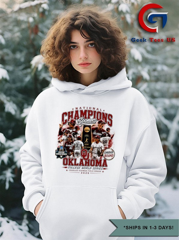 Oklahoma Sooners National Champions 2026 NCAA College World Series baseball T-shirt