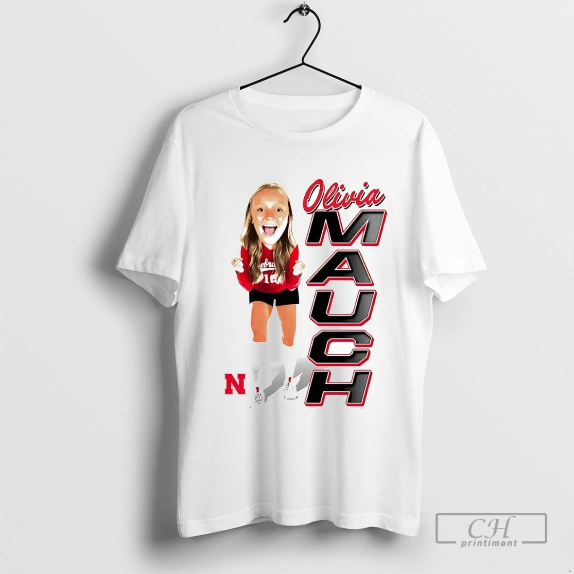 Olivia Mauch Caricature Celebration Nebraska Volleyball