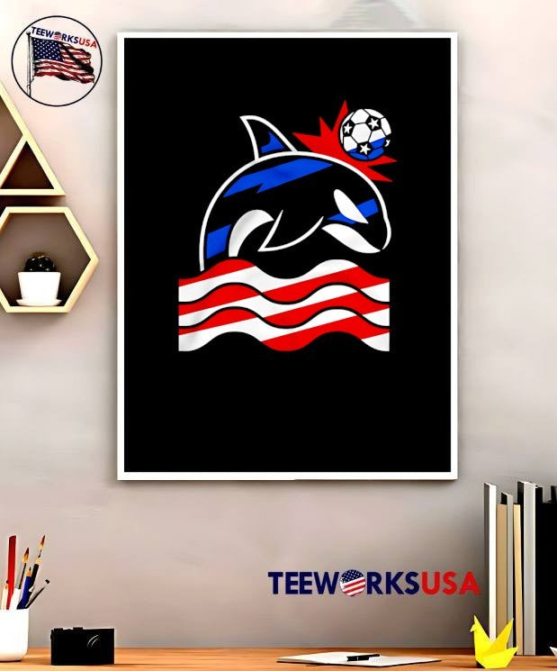 Orca Soccer American Flag T-Shirt
