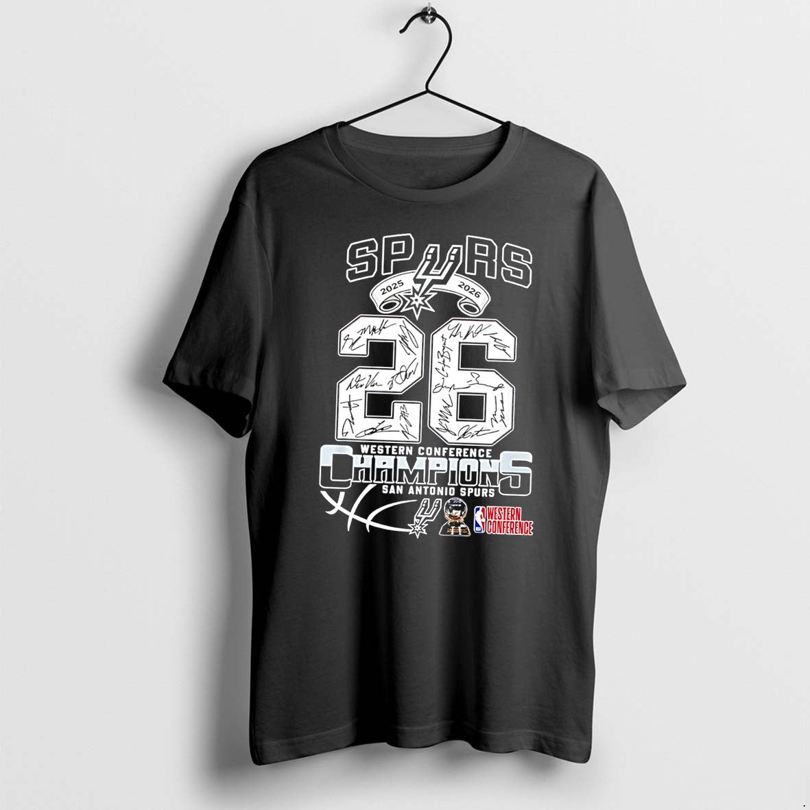 Original 2025 2026 Western Conference Champions San Antonio Spurs Signature Tee Tshirts