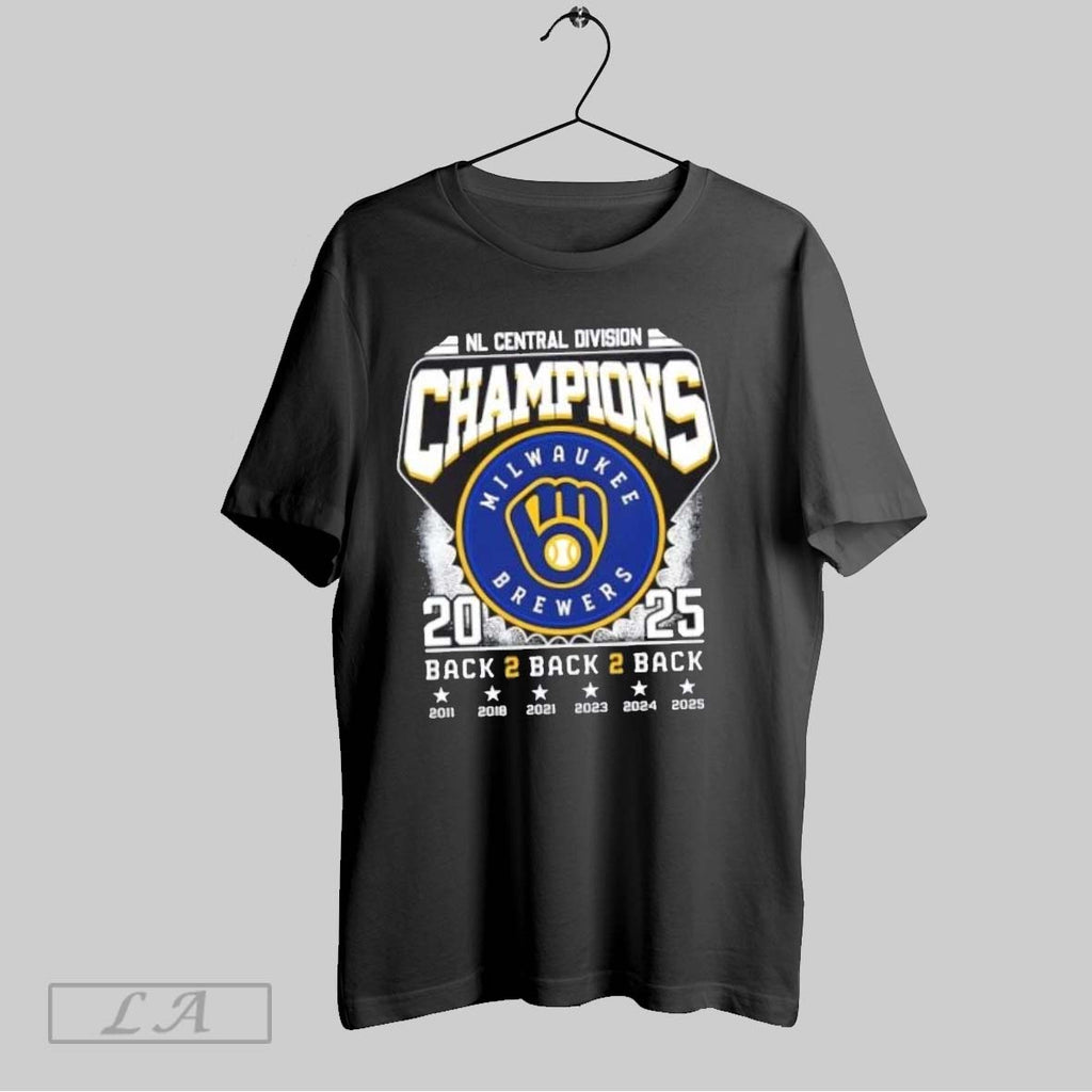 Original 2025 Back To Back To Back Nl Central Division Champions Milwaukee Brewers