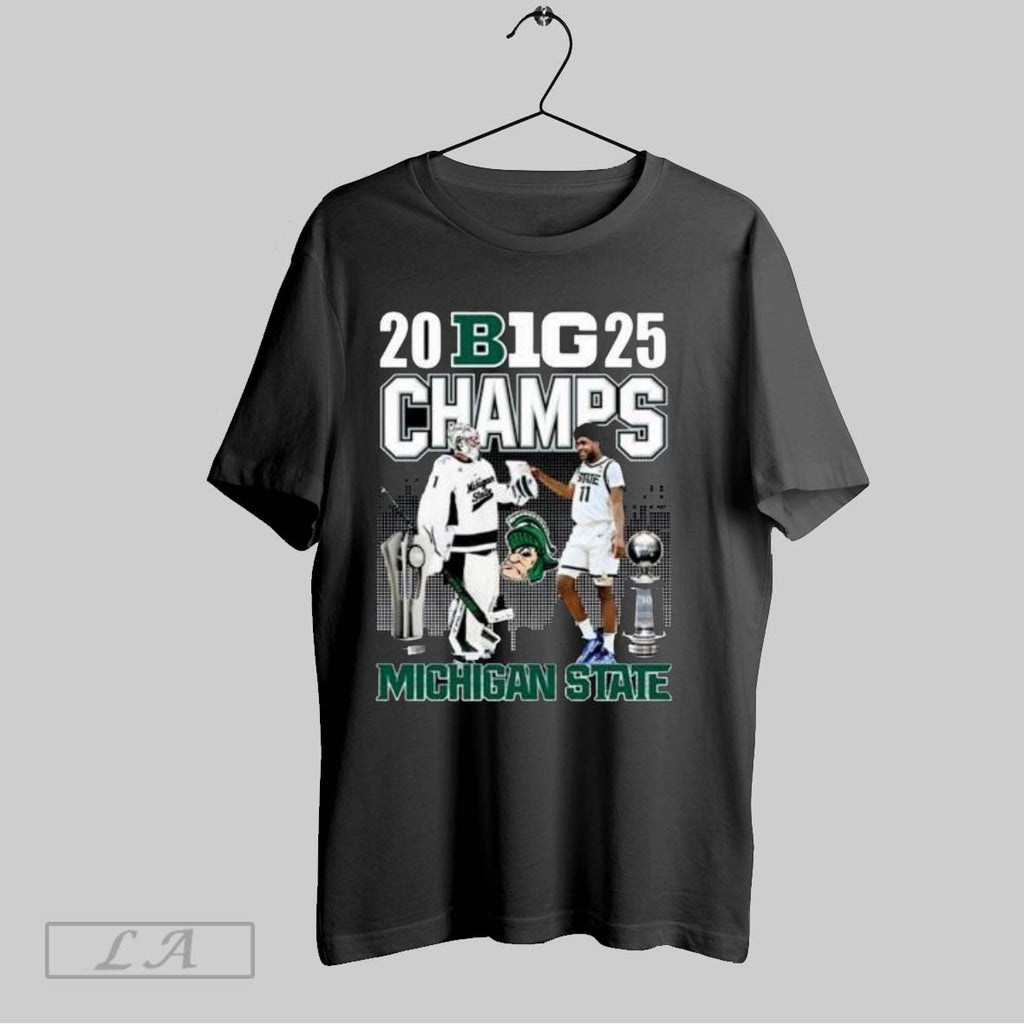 Original 2025 Big Champs Michigan State Hockey And Michigan State Spartans