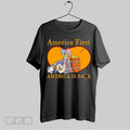 Original America First America Is Back Skeleton Patriot Sitting