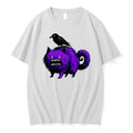 Original Angry Purple Fluffy Cat With Black Crow Tshirts Jpg