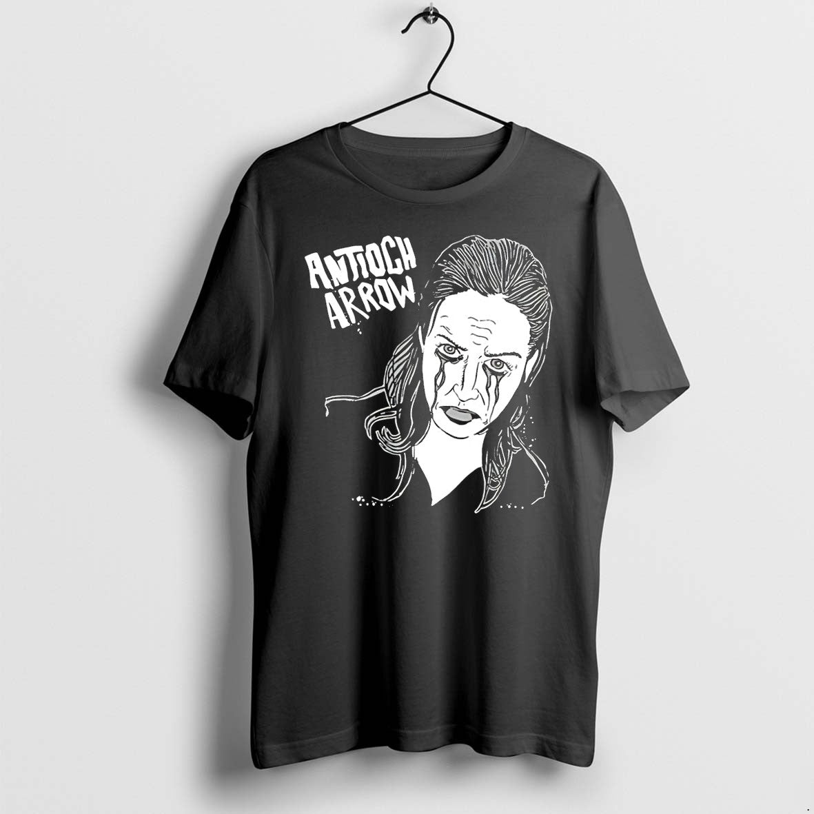 Original Antioch Arrow Crying Woman Graphic Black Tshirts Jpg