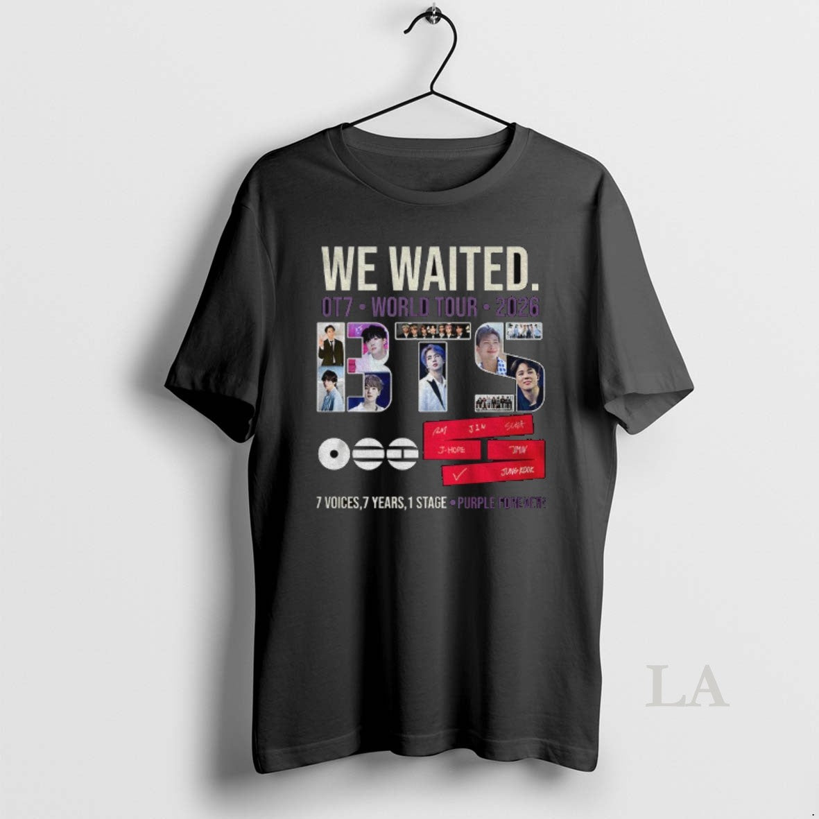 Original Bts We Waited World Tour 2026 7 Voices 7 Years 1 Stage Ot7 Purple T-Shirts, Hoodie, Sweatshirt