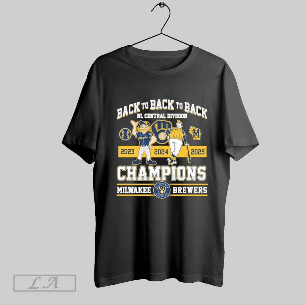 Original Back To Back To Back Nl Central Champions Milwaukee Brewers Masco