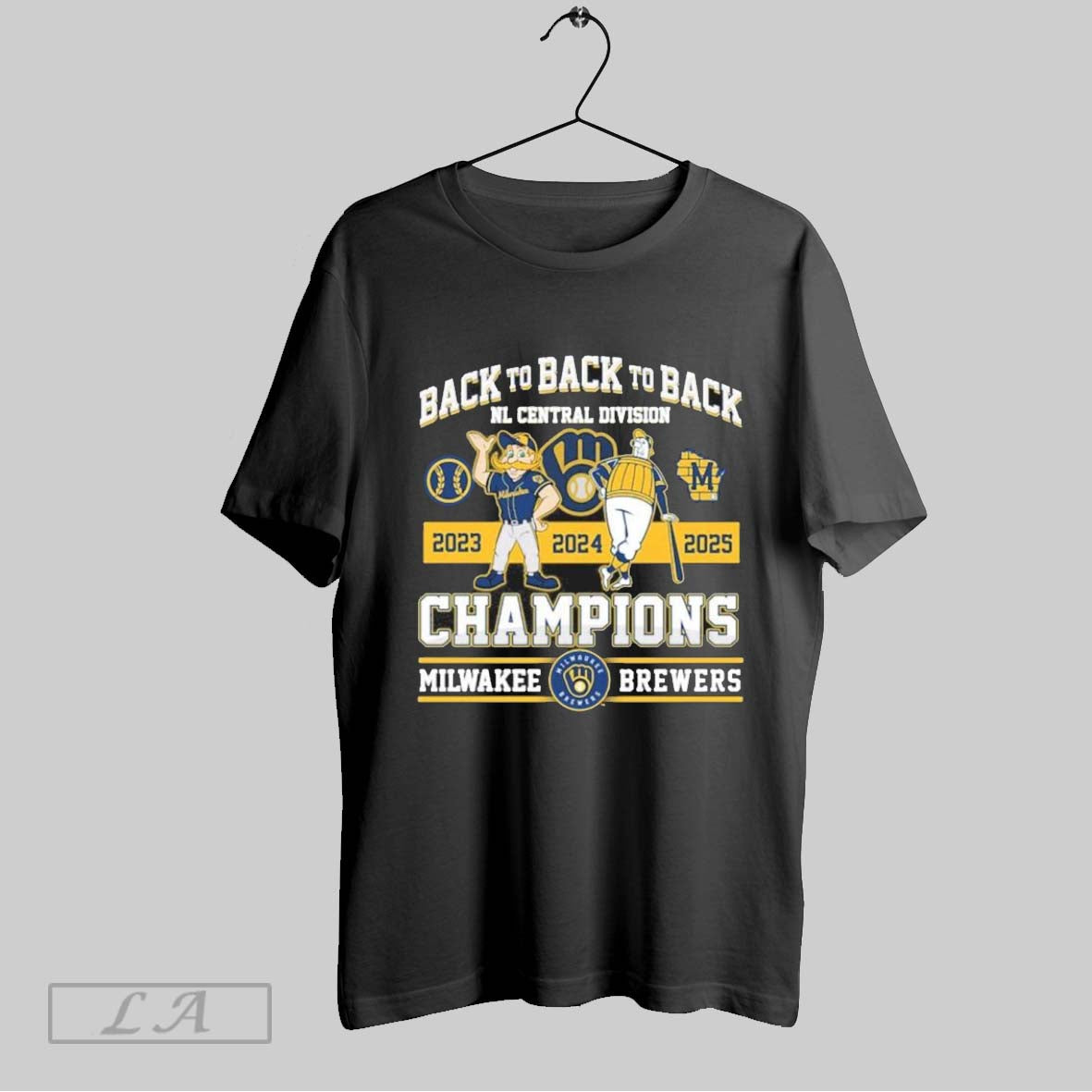 Original Back To Back To Back Nl Central Champions Milwaukee Brewers Masco
