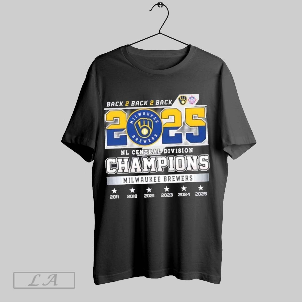 Original Back To Back To Back 2025 Nl Central Division Champions Milwaukee Brewers All Time
