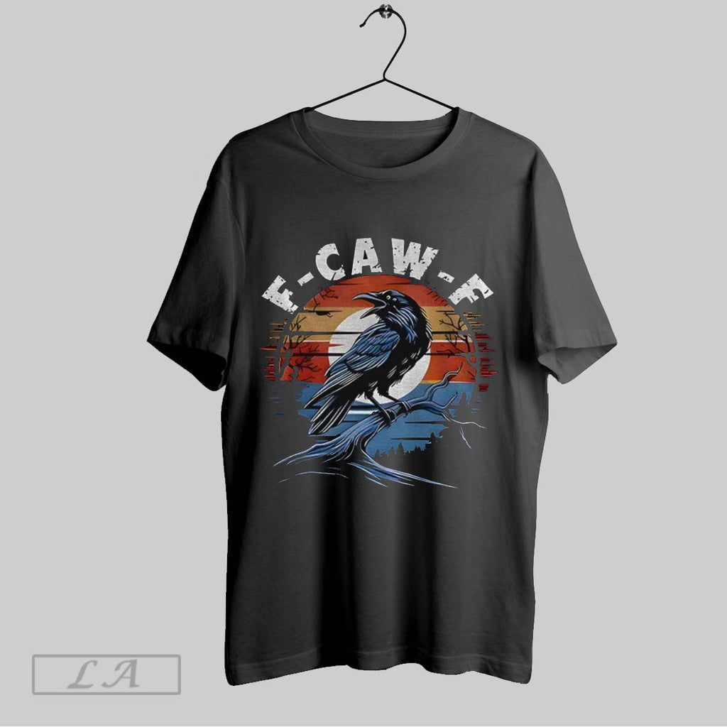 Original Black Crow Moonlit Raven F Caw F Halloween Vintage