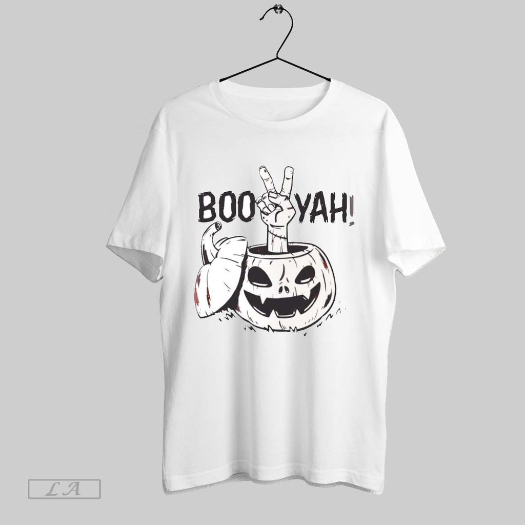 Original Boys Halloween Boo Yah Pumpkin White S