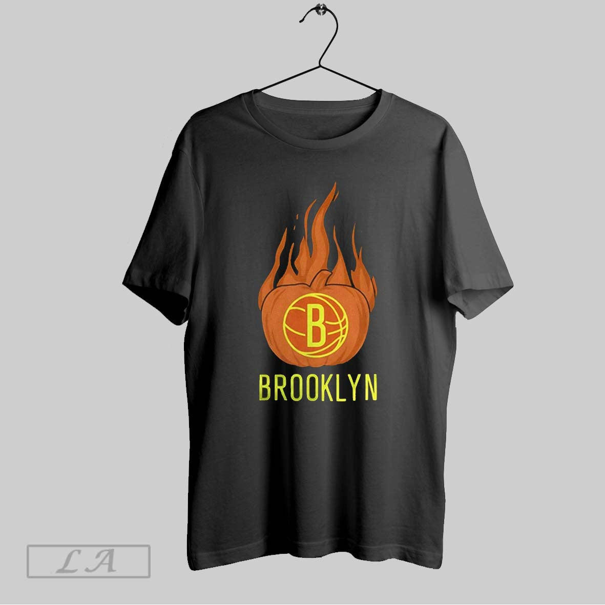 Original Brooklyn Nets Flaming Pumpkin Halloween 2025
