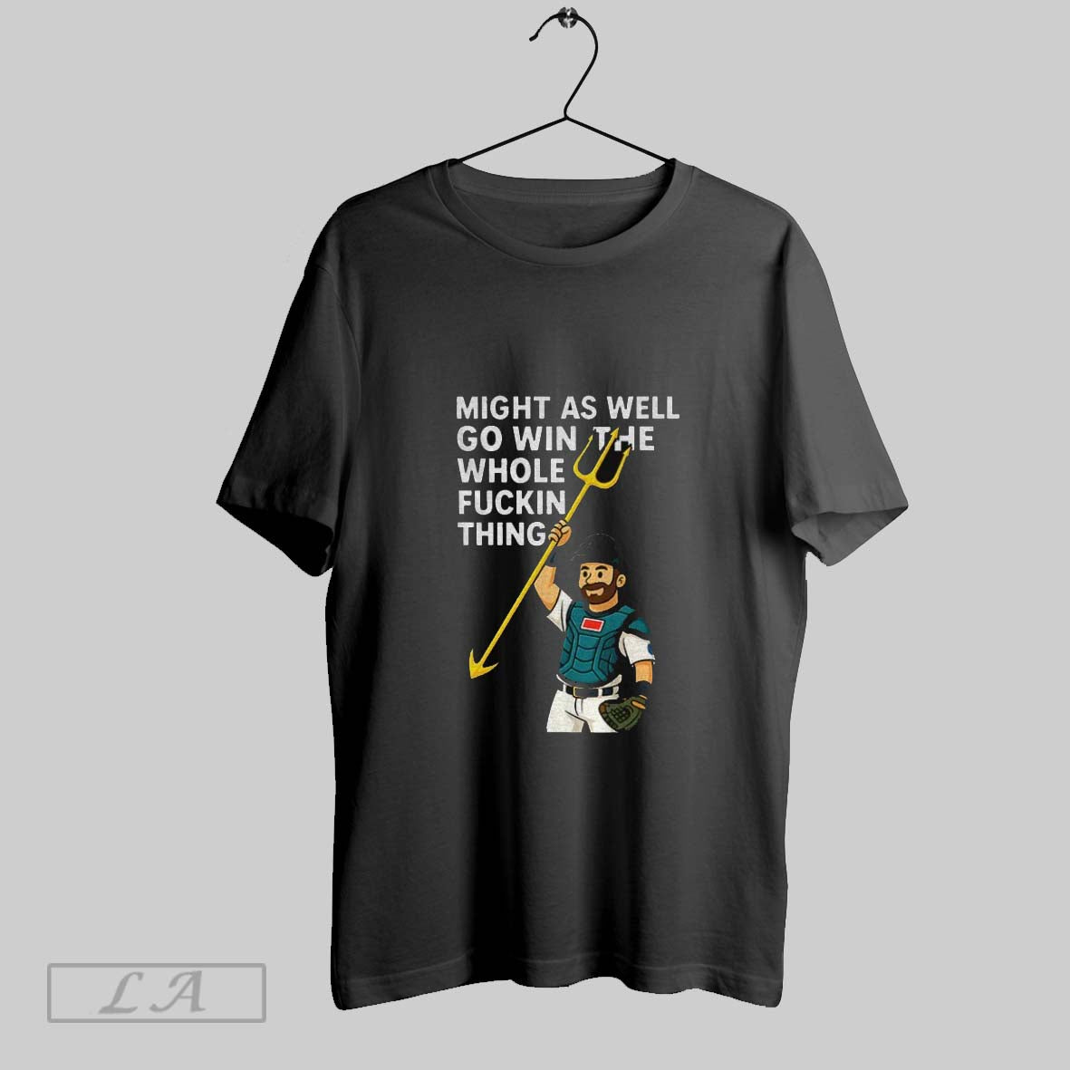 Original Cal Raleigh Cartoon Tridents Up Seattle Mariners Might As Well Go Win The Whole