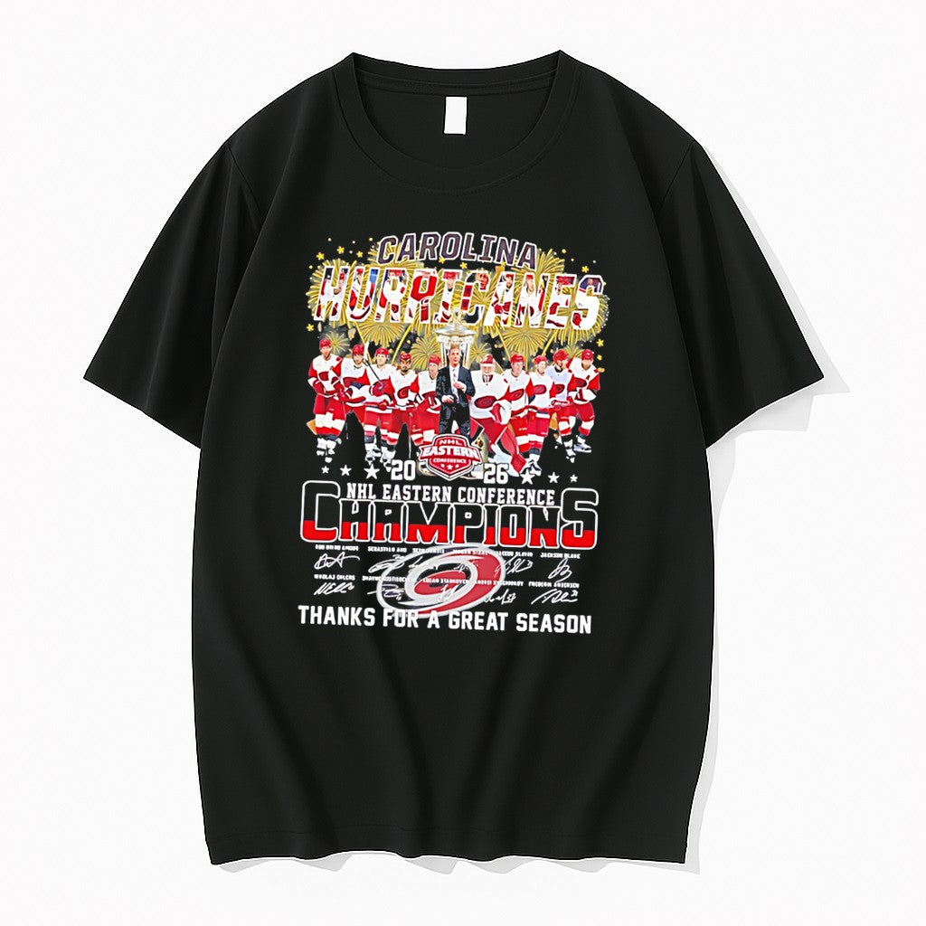 Original Carolina Hurricanes Nhl Eastern Conference Champions Thanks For A Great Season Tee Tshirts