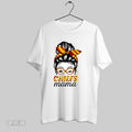 Original Chiefs Mama Winking Eye Messy Bun Leopard Print Football