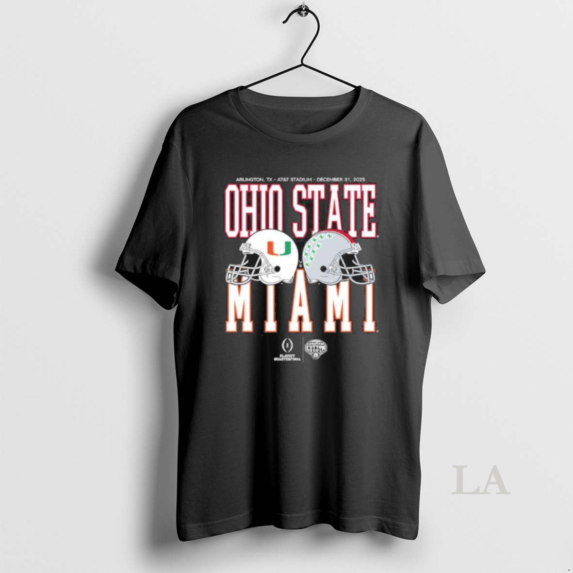 Original Cotton Bowl Classic 2025 Miami Vs Ohio State Helmet Matchup T-Shirts, Hoodie, Sweatshirt | AU01DripNestTees.com