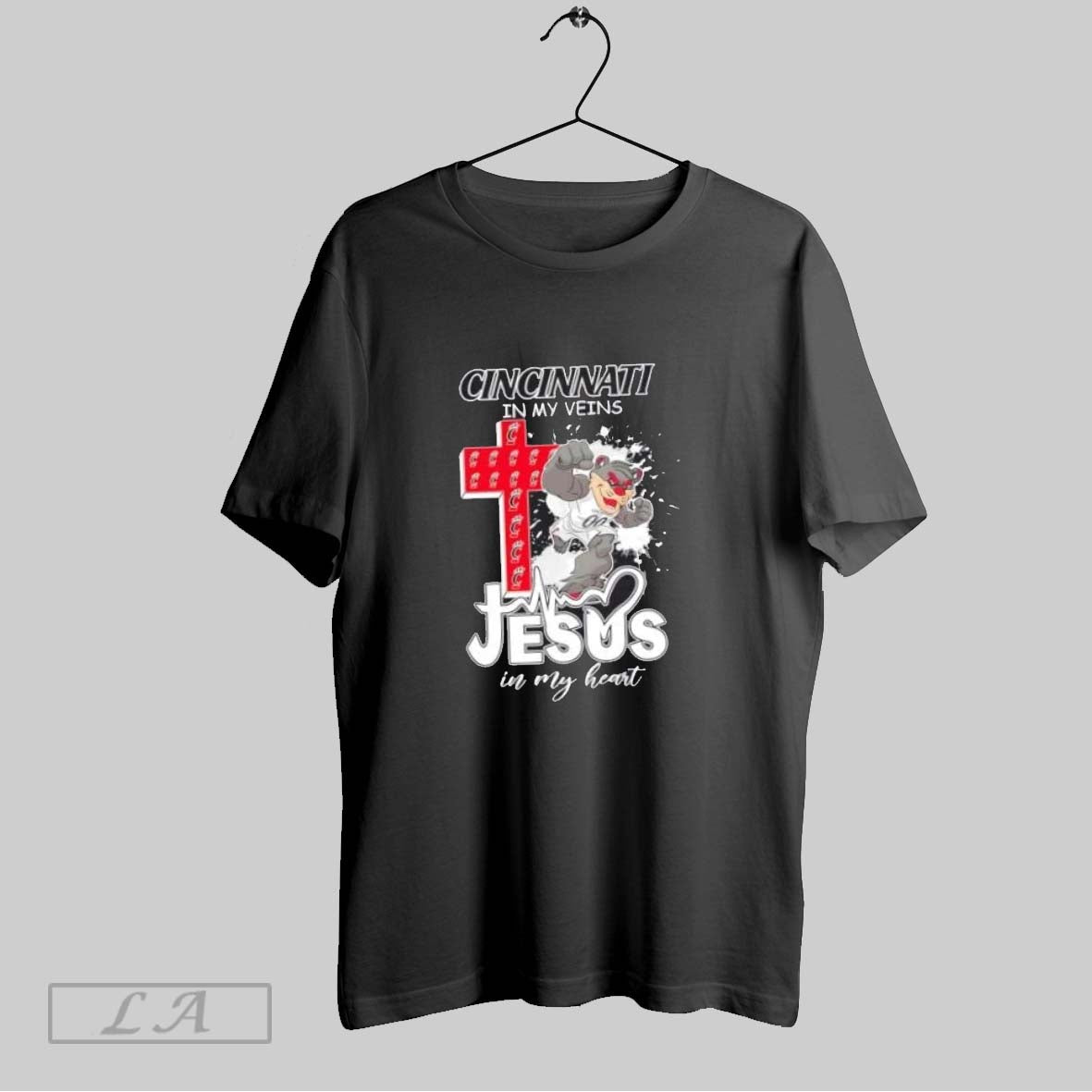 Original Cross Mascot Cincinnati Bearcats In My Veins Jesus In My Heart