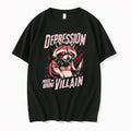 Original Depression Picked The Wrong Villain Racoon Illustration Tee Tshirts
