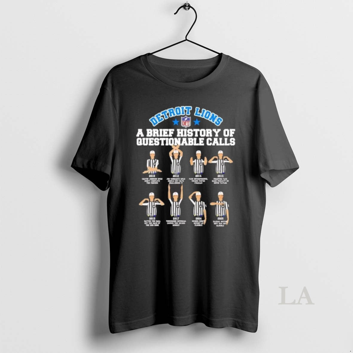 Original Detroit Lions A Brief History Of Questionable Calls T-Shirts, Hoodie, Sweatshirt | AU01DripNestTees.com