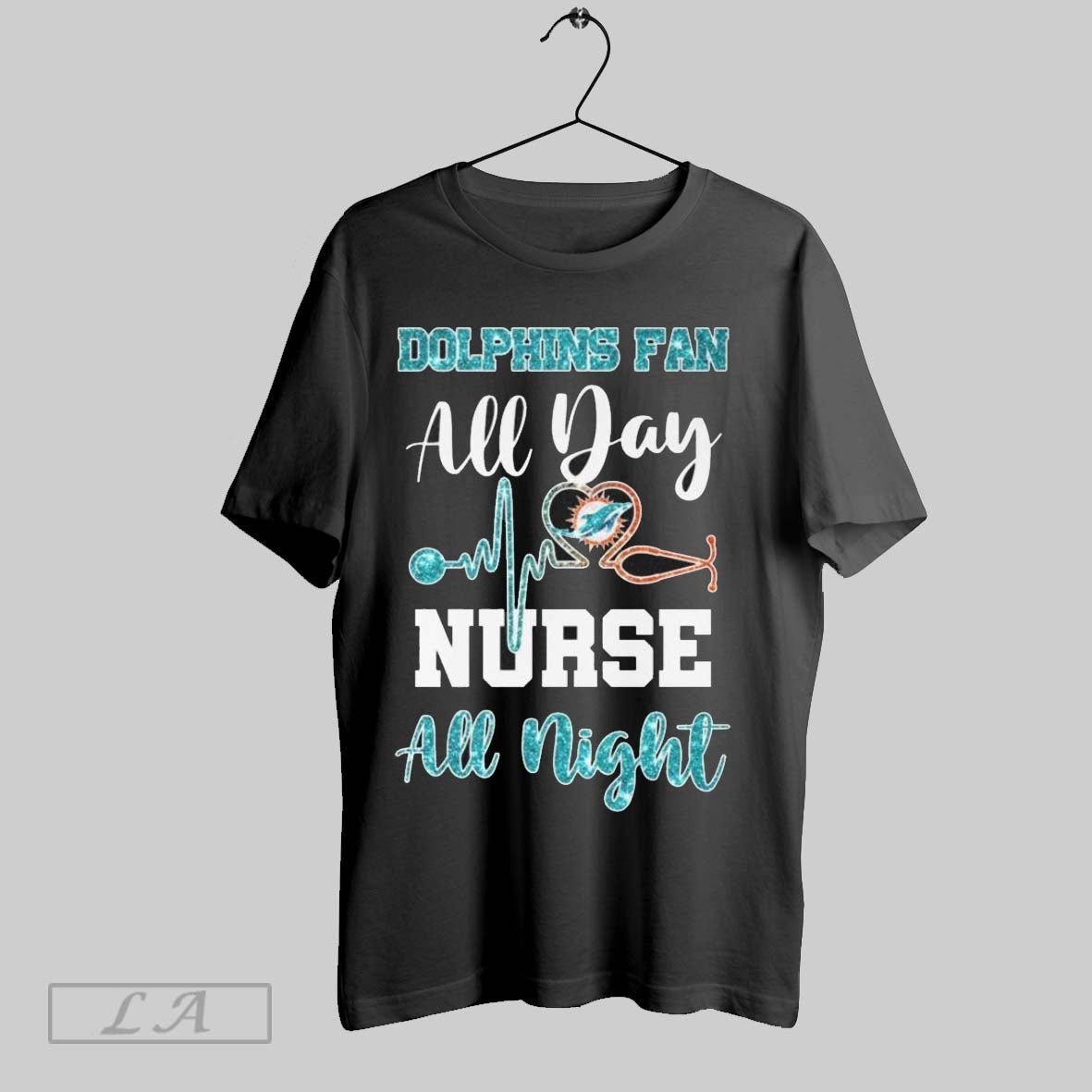 Original Dolphins Fan All Day Nurse All Night Diamond
