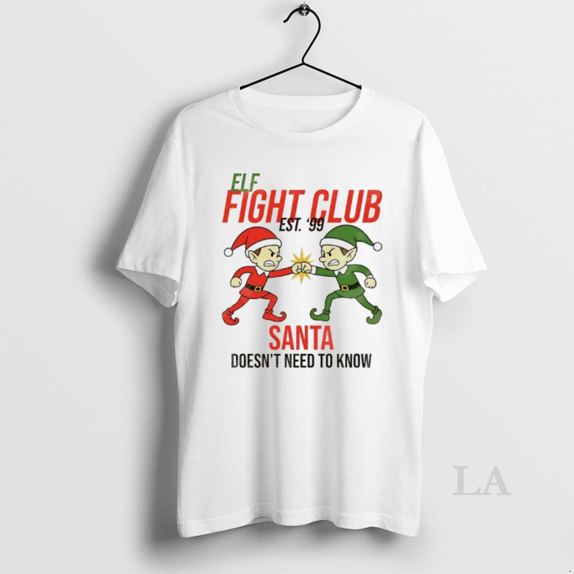 Original Elf Fight Club Santa Doesnt Need To Know T-Shirts, Hoodie, Sweatshirt | AU01DripNestTees.com