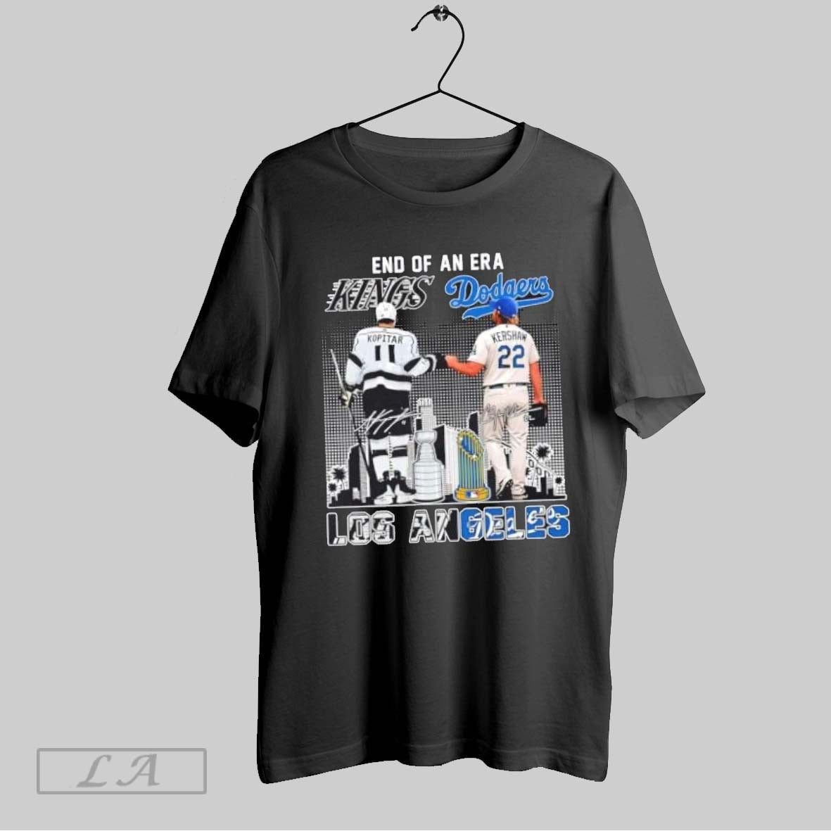 Original End Of An Era Los Angeles Sports Kopitar Kings X Kershaw Dodgers Skyline