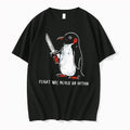 Original Flight Was Never An Option Penguin Holding Knife Tee Tshirts Jpg