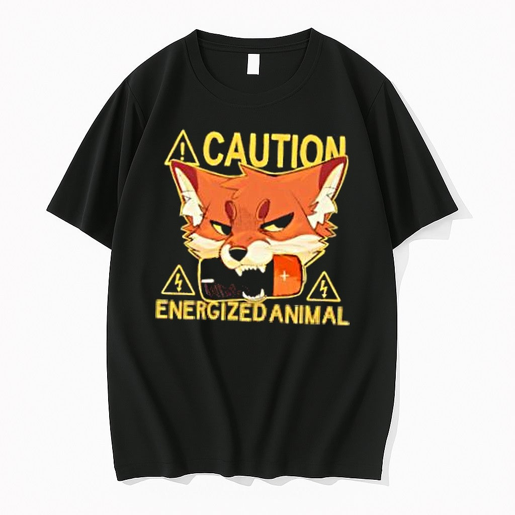Original Fox Caution Energized Animal Tshirts Jpg
