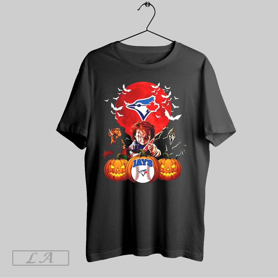 Original Freddy Krueger Chucky And Ghostface Moon Toronto Blue Jays Mlb Halloween 2025 V Neck
