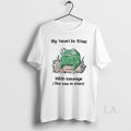 Original Frog My Heart Is Filled With Courage The Cou Is Silent Sketch T-Shirts, Hoodie, Sweatshirt | AU01DripNestTees.com