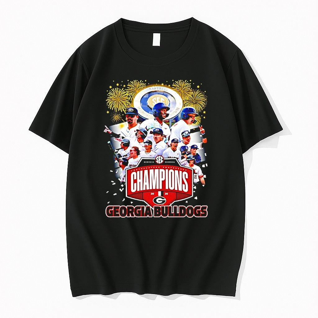 Original Georgia Bulldogs 2026 Sec Baseball Champions Graphic Tshirts Jpg