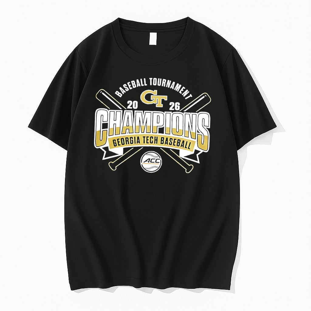 Original Georgia Tech Yellow Jackets Acc Baseball Tournament Champions 2026 Classic Tee Tshirts