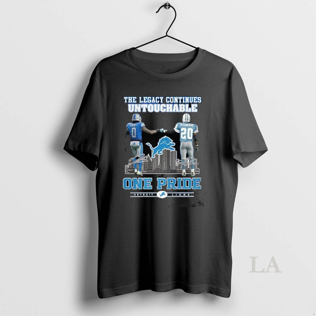 Original Gibbs And Sanders Detroit Lions One Pride The Legacy Continues Untouchable 2025 T-Shirts, Hoodie, Sweatshirt