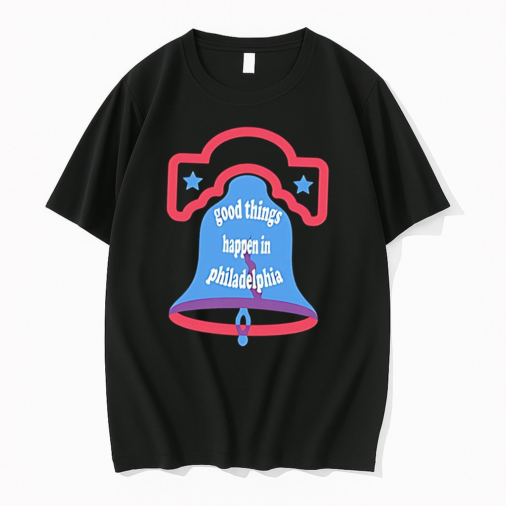 Original Good Things Happen In Philadelphia Bell Illustration Tee Tshirts Jpg