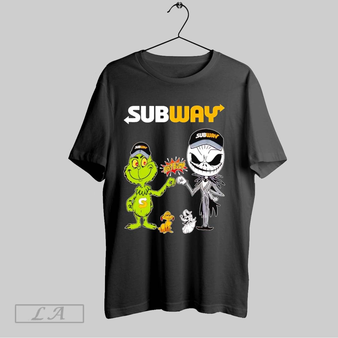 Original Grinch And Jack Skellington Fist Bump Subway Halloween