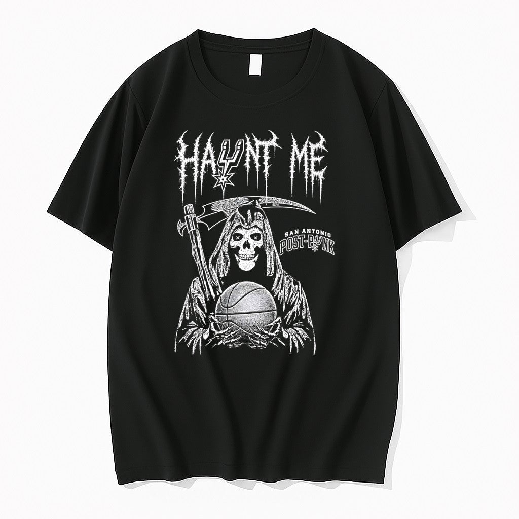 Original Haunt Me Post Punk Grim Reaper San Antonio Spurs Basketball Nba 2026 Vintage Tshirts