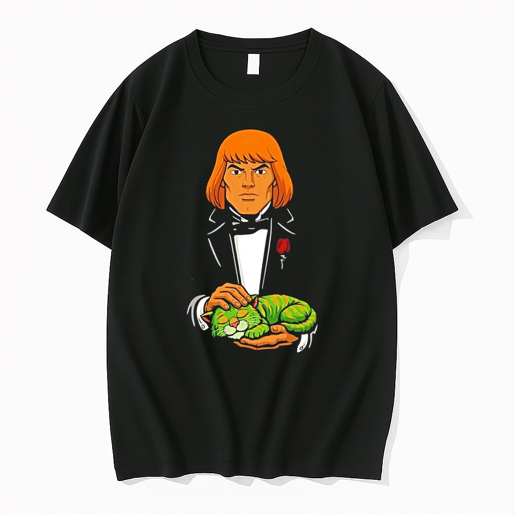 Original He Man Don Corleone Holding Battle Cat Cartoon Tshirts Jpg