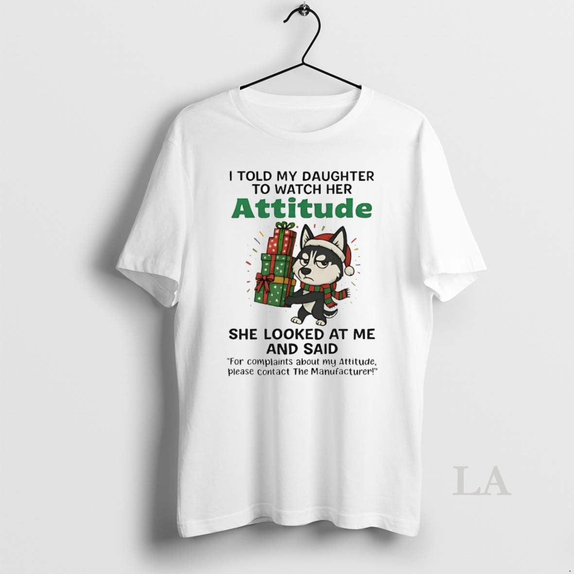 Original Husky I Told My Daughter To Watch Her Attitude Christmas T-Shirts, Hoodie, Sweatshirt | AU01DripNestTees.com