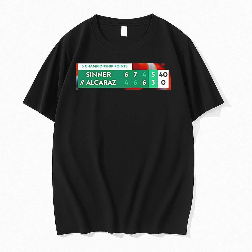 Original Jannik Sinner And Carlos Alcaraz 3 Championship Points 2026 Tshirts