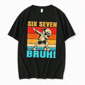 Original Kids Birthday Apparel Dab Boy Six Seven Bruh Black Tshirts Jpg