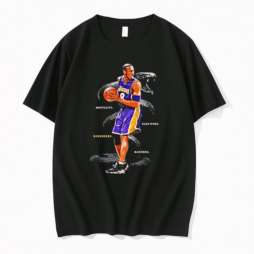 Original Kobe Bryant Black Mamba Mentality Hard Work Rings Banners Tribute Tshirts