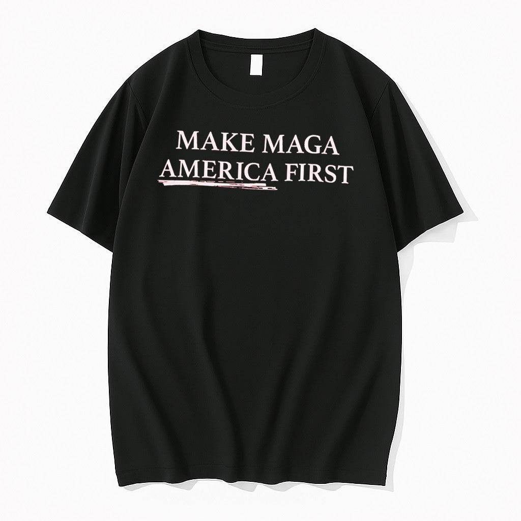 Original Make Maga America First Text Tee Tshirts Jpg